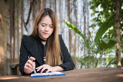 business woman stressing out