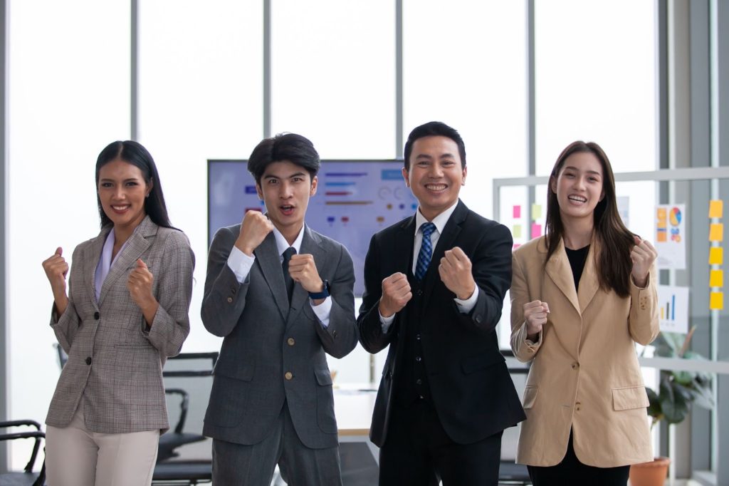 corporate worker group photo